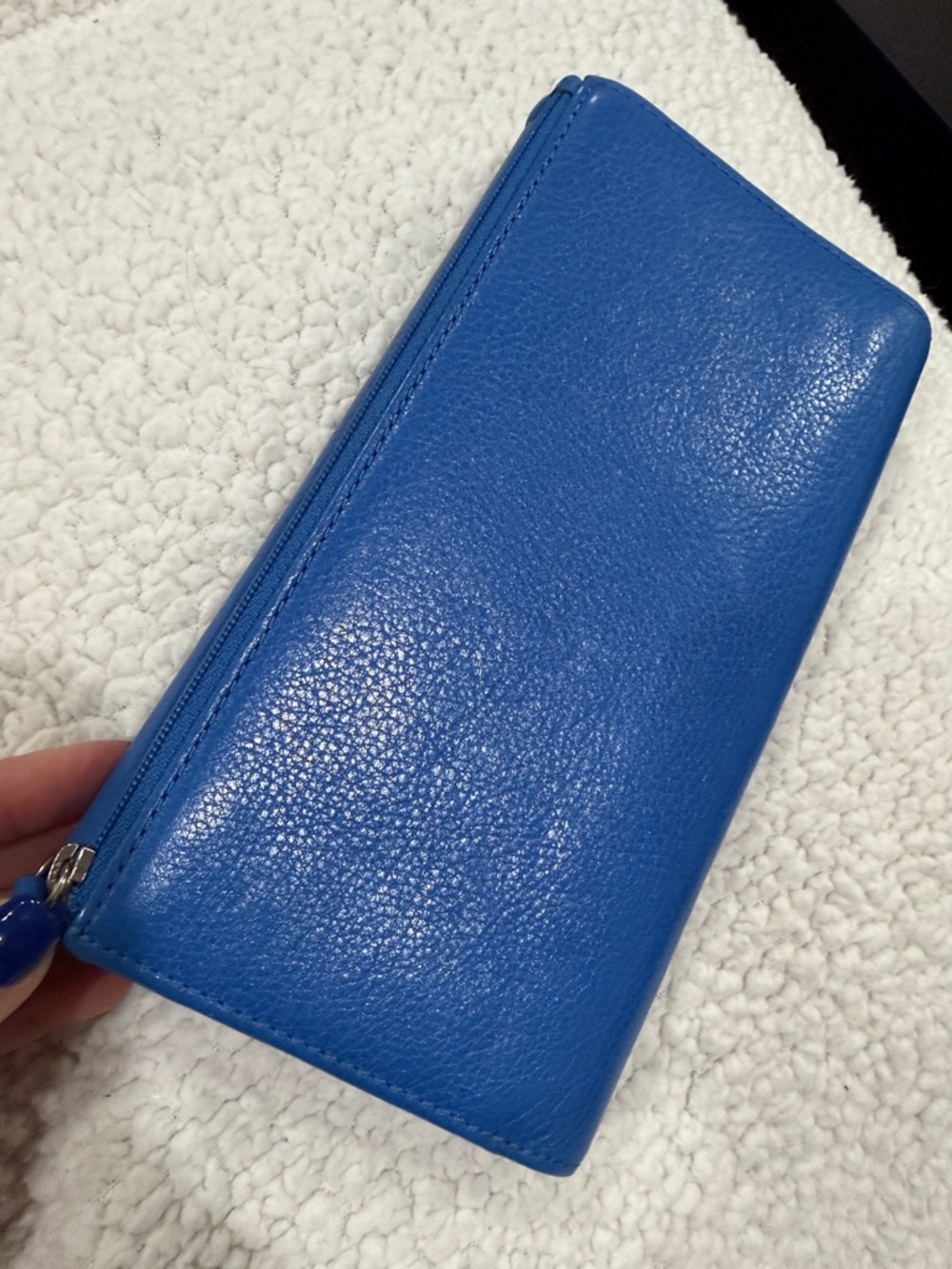 Coach Blue Leather Foldover Wallet - Picture 7 of 7